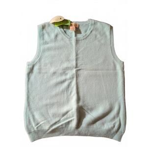 Peck & Peck Pure Cashmere Sleeveless Vest XL Light Blue